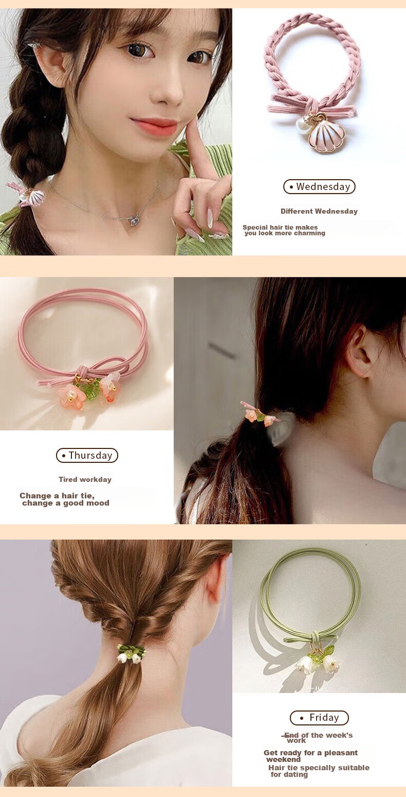 Gunai Hair Ties for Women, Elastic Hair Bands, High-Stretch Hair Accessories, Birthday Gift for Girls, Practical And Thoughtful Present 7