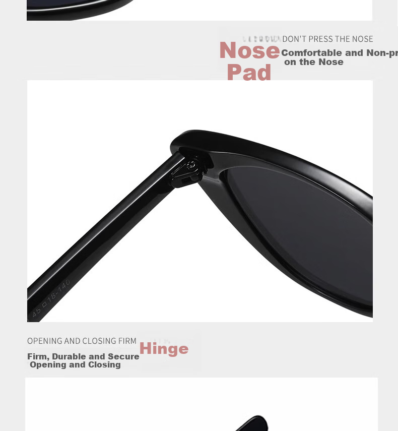 Cuntiandaofu Sunglasses, Polarized Sunglasses, Cat Eye Glasses, Vintage Small Frame High-End Sun Protection, Black Frame with Gray Lenses 9