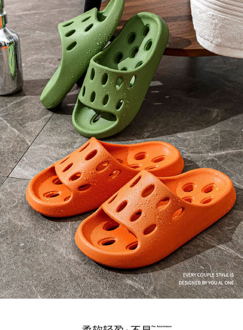 Huameijianbu Indoor And Outdoor Quick-Drying Draining Slippers, Thick-Soled Squishy Feel Non-Slip Sandals HM929 Yellow 40-41 12