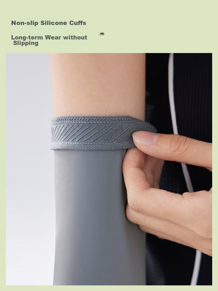 Beneunder Women's Sunscreen Ice Silk Arm Sleeves UV Protection Driving Cycling Arm Guards in Gray 16