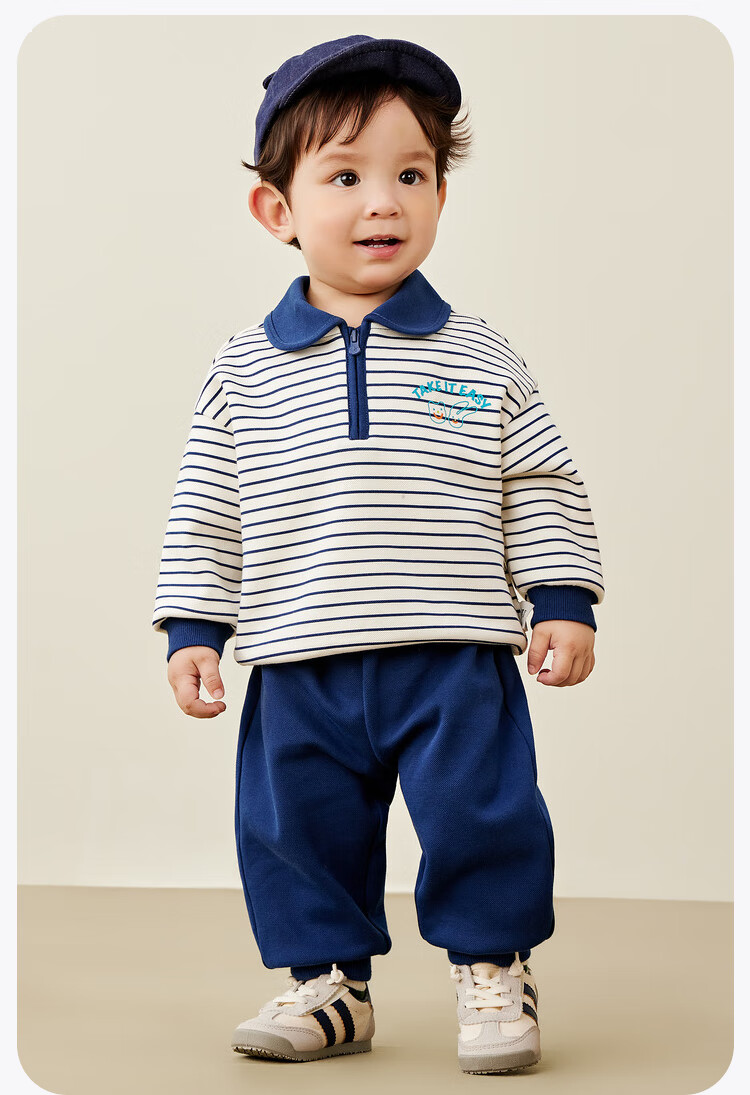 Minibala Long-Sleeve Set for Boys And Girls, Children's Sporty Preppy Style Sweatshirt And Pants Two-Piece Spring Outfit [Artist Collaboration] 15