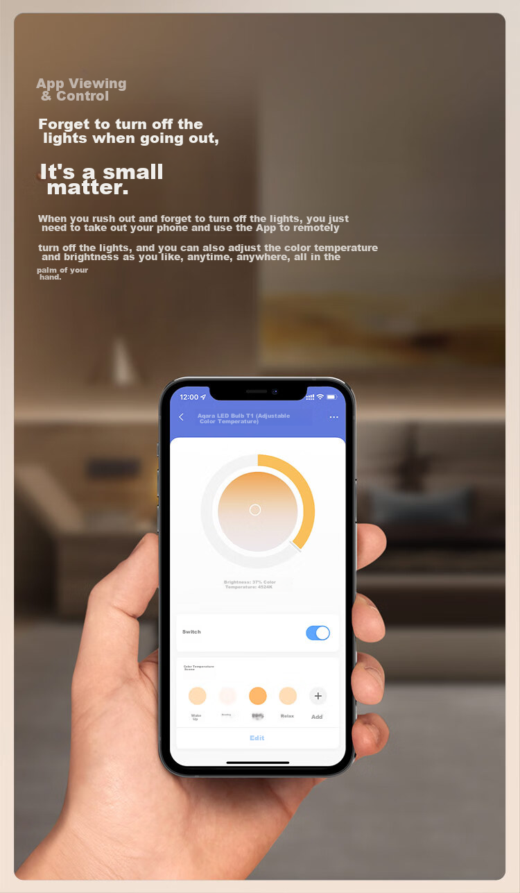 Aqara Smart LED Bulb T1, Adaptive Lighting with Color Temperature Adjustment, Integrated with Mijia APP/iPhone HomeKit 7