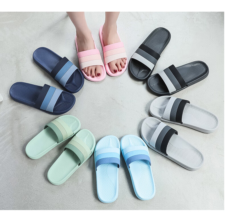 GUOLUOFEI Slippers for Men, Odor-Free, Summer Shower Home Use, Non-Slip Thick Sole, Anti-Odor, Women's Summer Bathroom Slippers, Sky Blue, Size 40-41 11