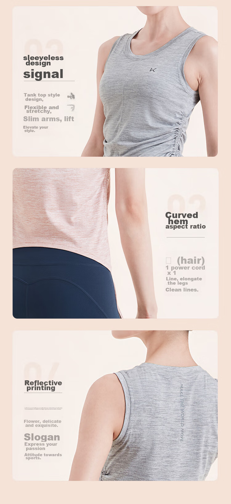 Keep Women's Quick-Dry Breathable Slim Fit Sports Vest with Adjustable Drawstring Yoga Fitness Top 4730 16