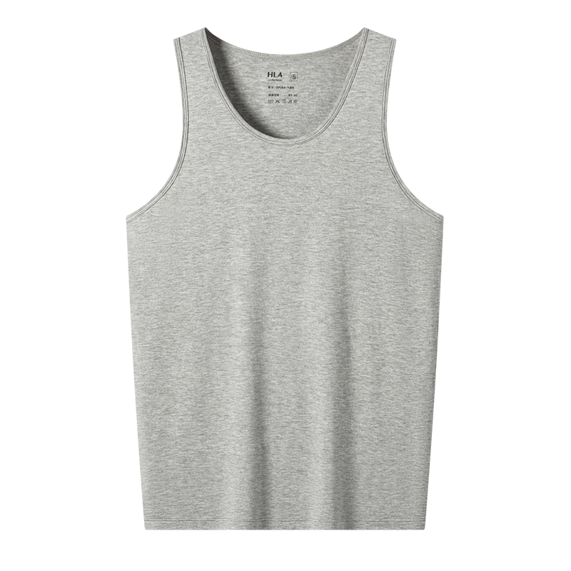 HLA Sleeveless Vest for Men, Ice Silk 5A Antibacterial Cooling Breathable Undershirt, Thin Base Layer Tank Top, 2-Pack