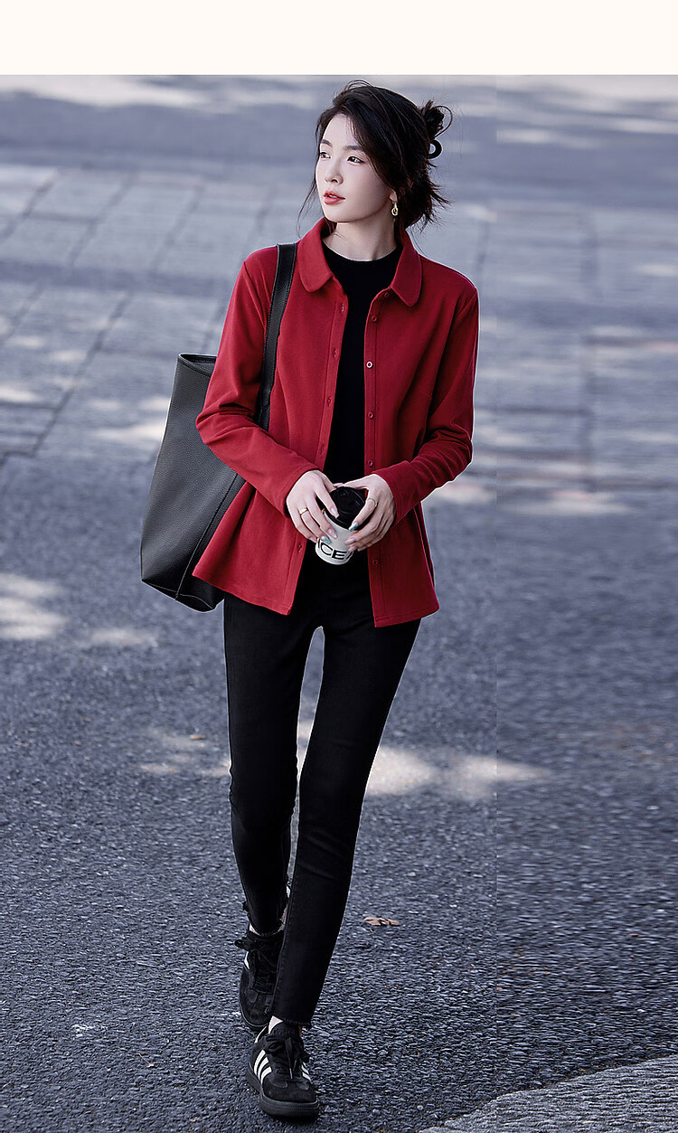 Dme [Luiri Xiaoxiang] Spring And Autumn French Yton Collar Moisturizing Warm Shirt Long Sleeve Elegant Blouse Women's Top 18