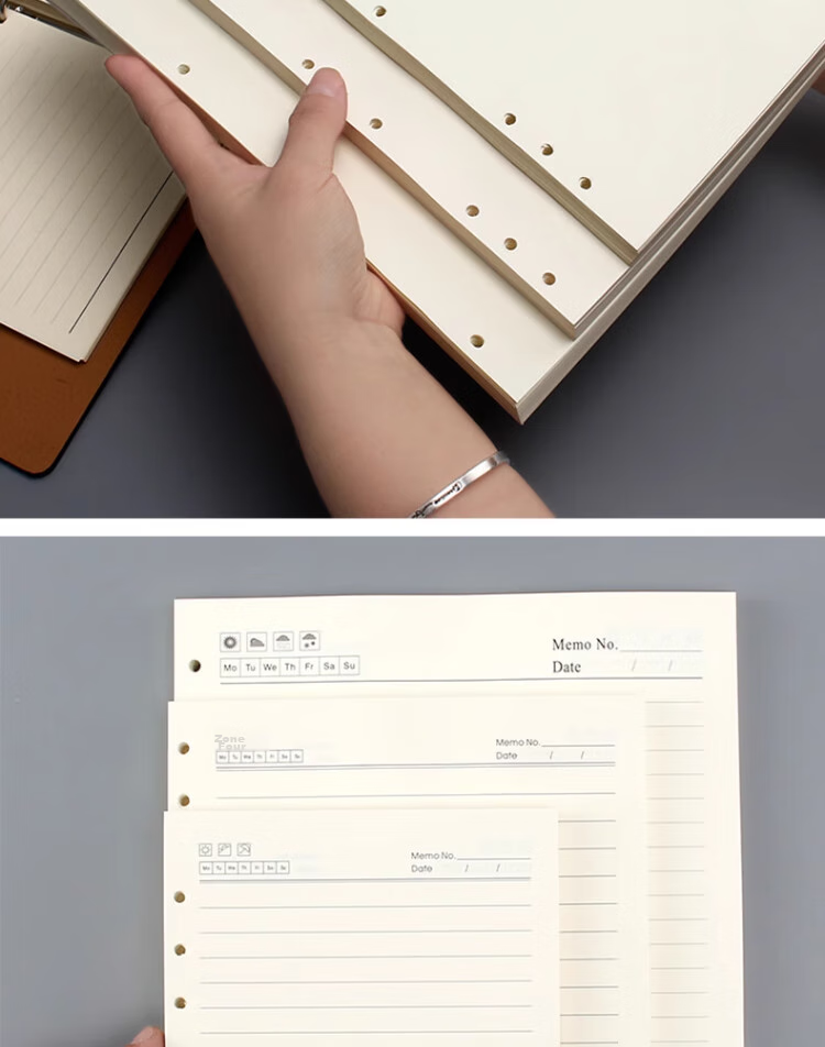 Xutong A4 Loose-Leaf Paper, 100g Weight, 80 Sheets/160 Pages, Suitable for 4-Ring Notebooks, Blank Thickened Replacement Inner Pages, Customizable 6