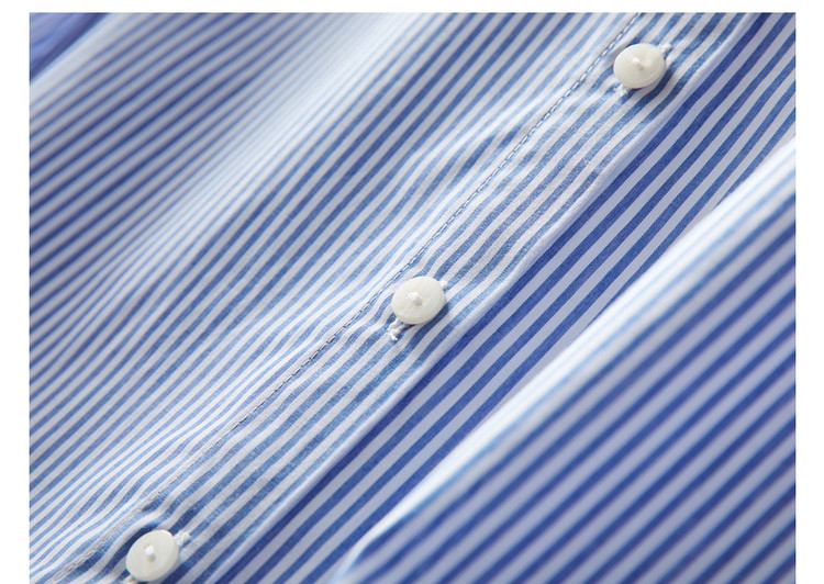 Dme [Career] Spring And Autumn Breathable Simple Lapel Shirt, Long Sleeve Fitted Blouse for Women, Top, Striped, S 20