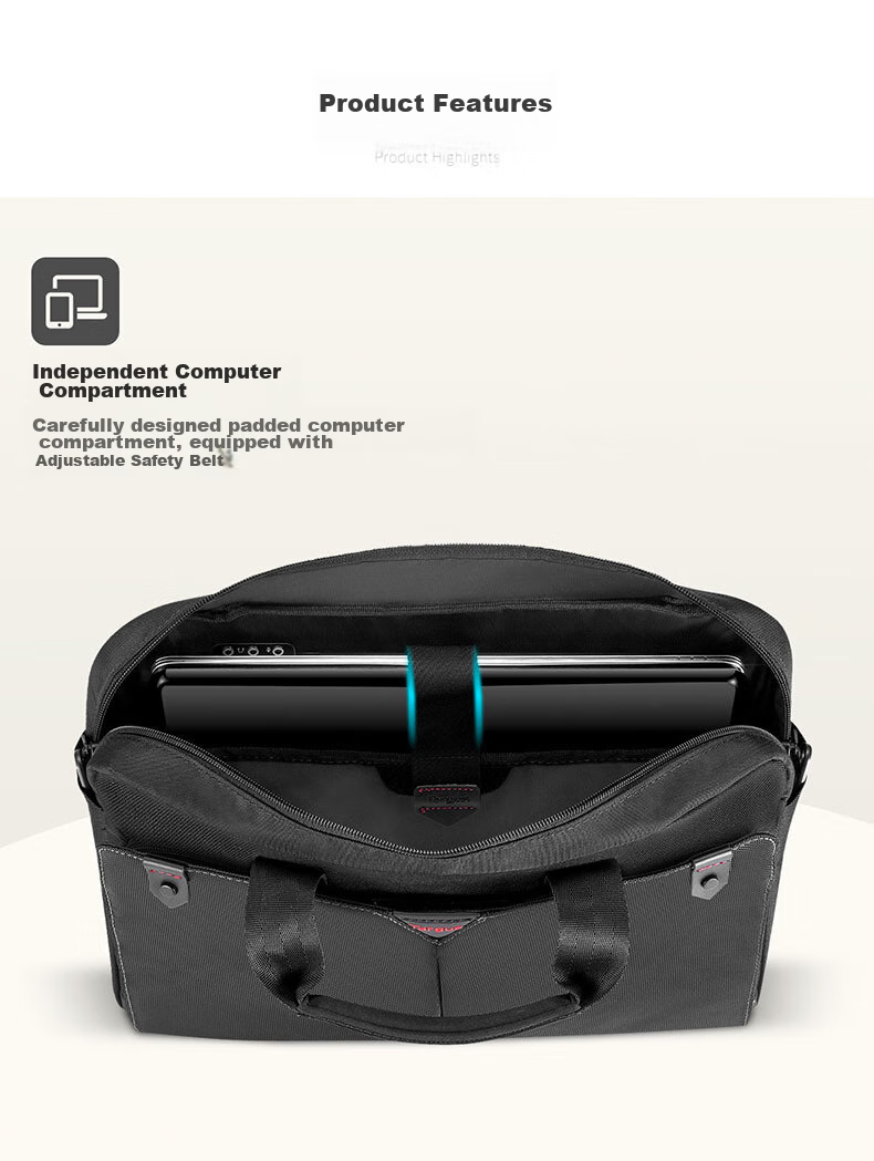 TARGUS Commuter Shoulder Laptop Bag, 15.6-Inch Business Lightweight Briefcase, Handbag, Single Crossbody Bag, Black, 515 6