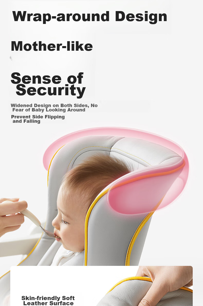Babycare Multifunctional Baby High Chair with One-Button Folding And Storage, Suitable for Infants 6 Months And Above, Seasonal Gray 5