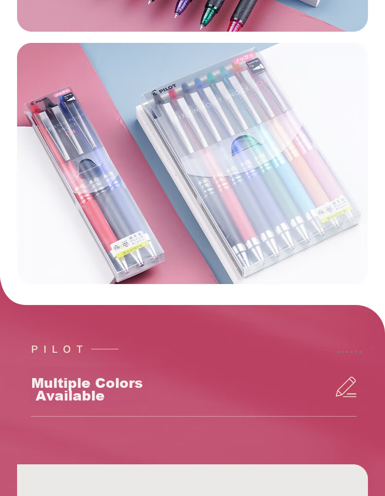 PILOT Retractable Erasable Gel Pen 0.5mm Signing Pen Water-Based Pen Erasable Student Stationery Set Office Supplies BLRT-FRP5 Black 6-Pack 7