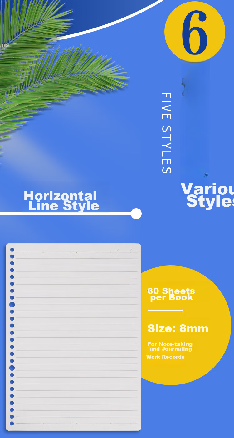 M&G [1 Book/square] A5/60-Page Loose-Leaf Notebook with Removable Pages, White Transparent Cover, Matte Finish, Essential for Middle And High School Students' Homework, Back-To Essential HA5600B 4