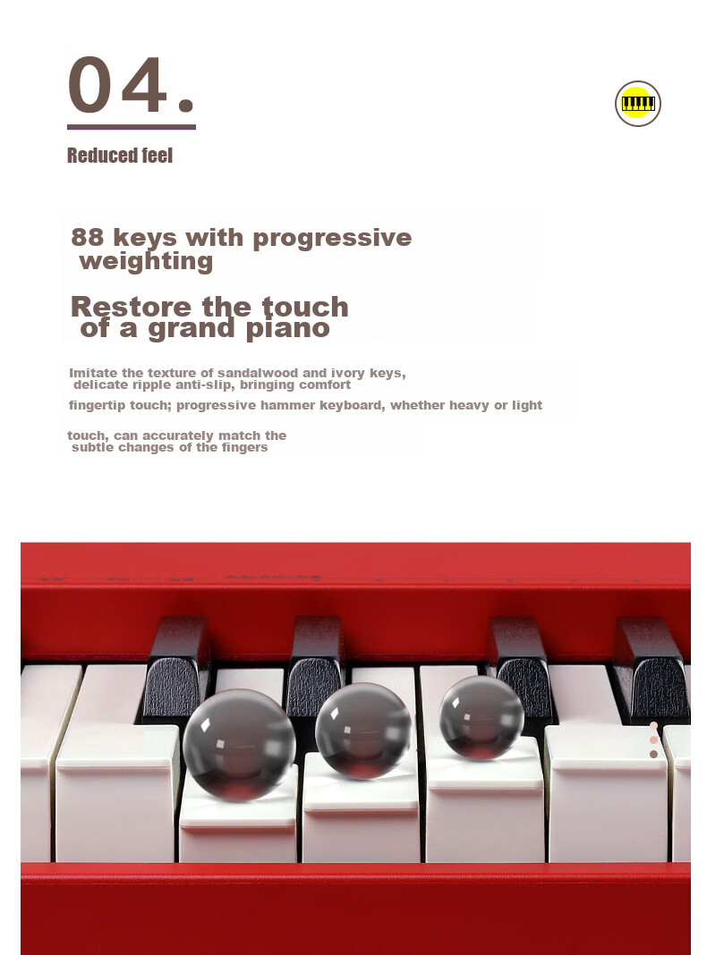 Casio Digital Piano EPS130 Red Electronic Digital Piano with 88 Weighted Keys, Beginner Standalone Unit, Wooden Piano Stand, Gift Package 9