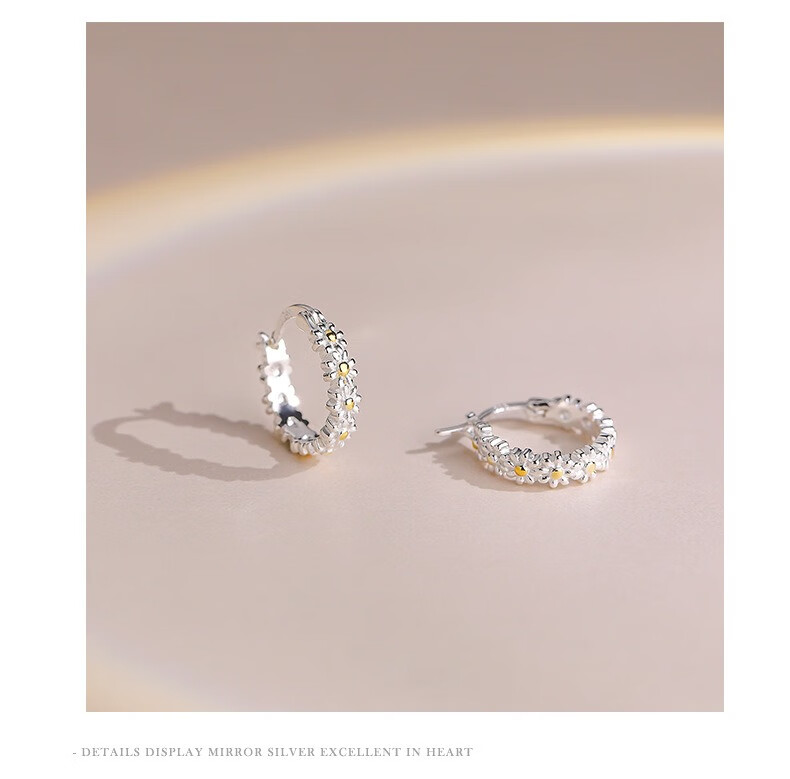 Dijing Wheat Ear Studs Women's 925 Silver Earrings Hoop High-End Elegant Ear Accessories Ear Clips Christmas Gift 11