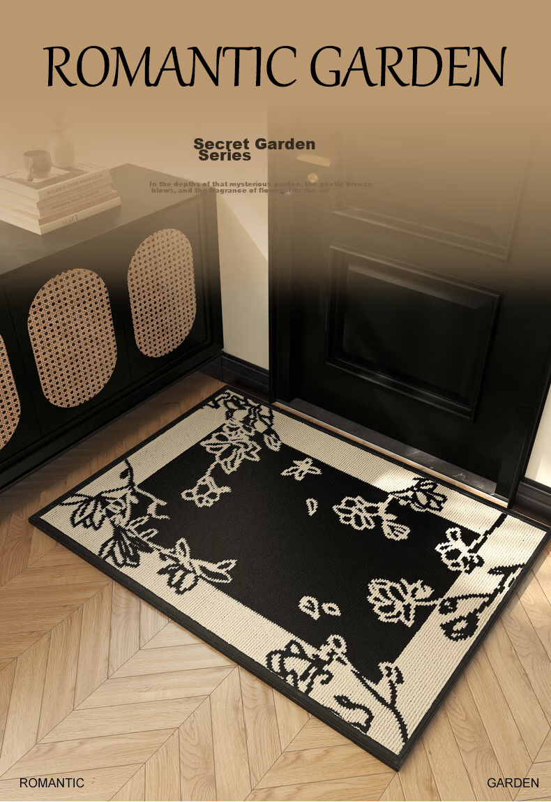 Modouyu Entrance Door Mat, 80*120cm, Floral Pattern, Doormat for Bathroom And Foyer, Durable High-End Carpet 1
