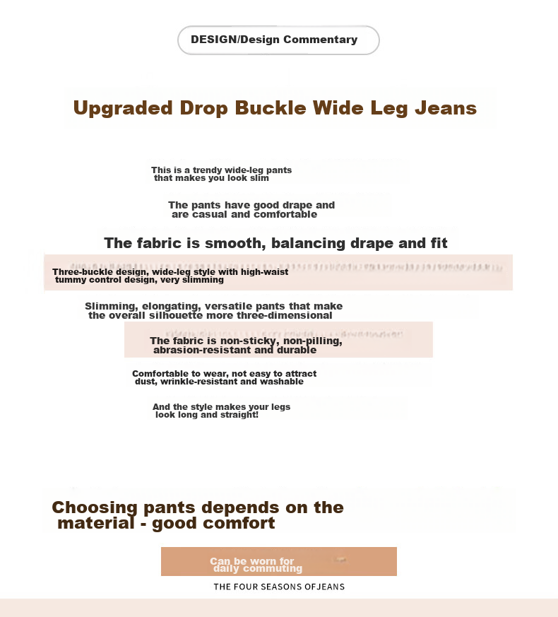 LangSha Women's Jeans, Spring And Summer Three-Button High-Waist Loose Wide-Leg Pants, Slimming Thin Vintage Straight-Leg Trousers for Wome 2