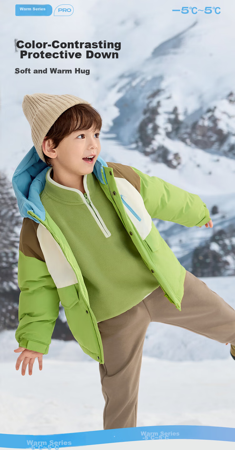 BALABALA Children's down Jacket for Girls And Boys, Winter Hooded Coat, Warm Outerwear, Outdoor Thickened 2