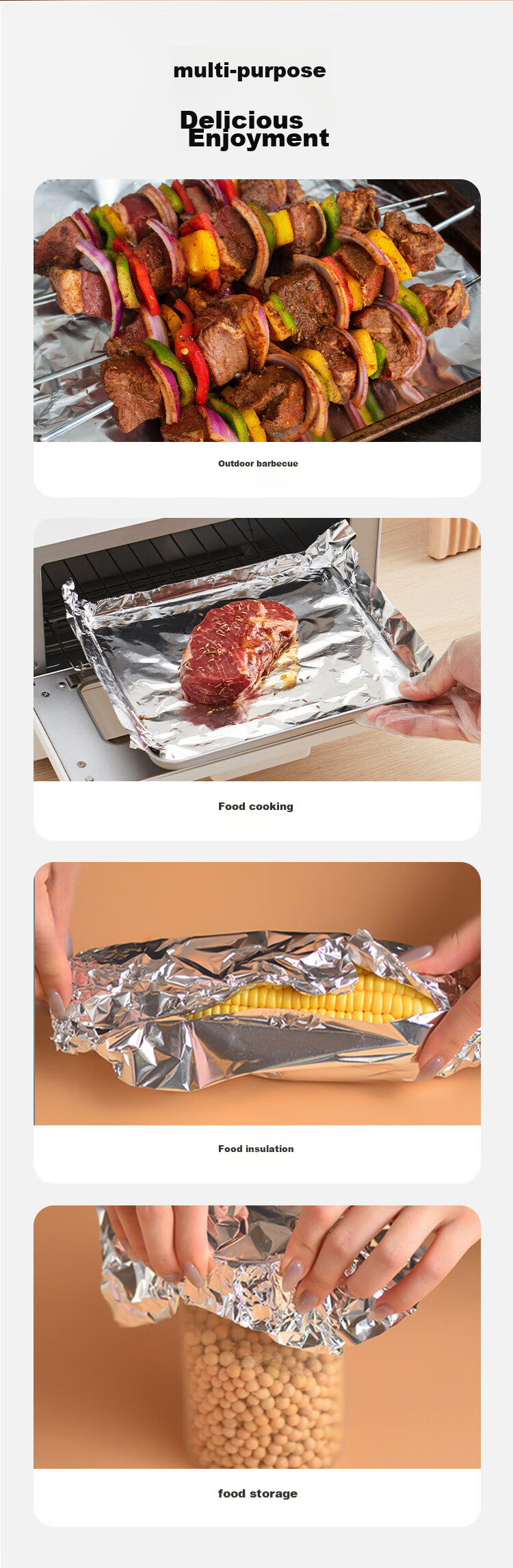 JD Original Aluminum Foil for Oven And Air Fryer, Thickened Aluminum Foil Roll for Barbecue, Camping, Baking [20 Meters × 30cm] 8