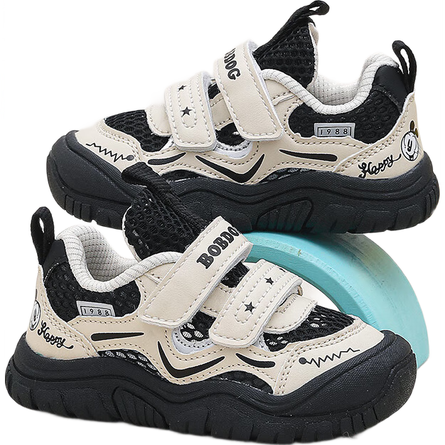 Babu Bean Kids Shoes Summer Versatile Baby Shoes Boys Breathable Toddler Walking Shoes 103352032 Off-White/Black Size 27