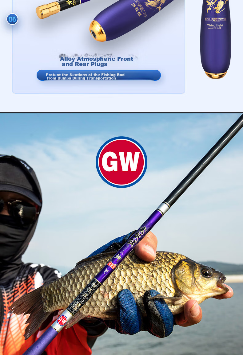 GW Fishing Rod, Xuance Jiji Carp Rod, 3.6 Meters Hand Rod, Ultra-Light Ultra-Thin Carbon Fiber Handle, Fishing Pole, Fishing Tackle 16