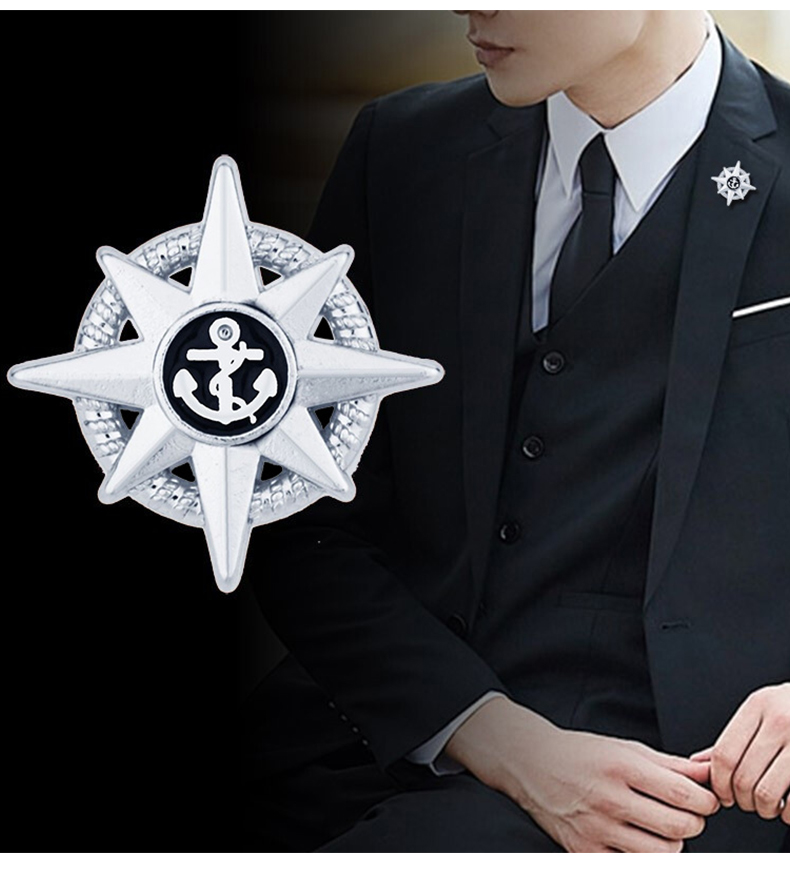 Dijing Chest Pin, Men's Sailboat Brooch, Suit Lapel Flower, High-End Lapel Pin, Luxury Medal, Birthday Gift for Me 6