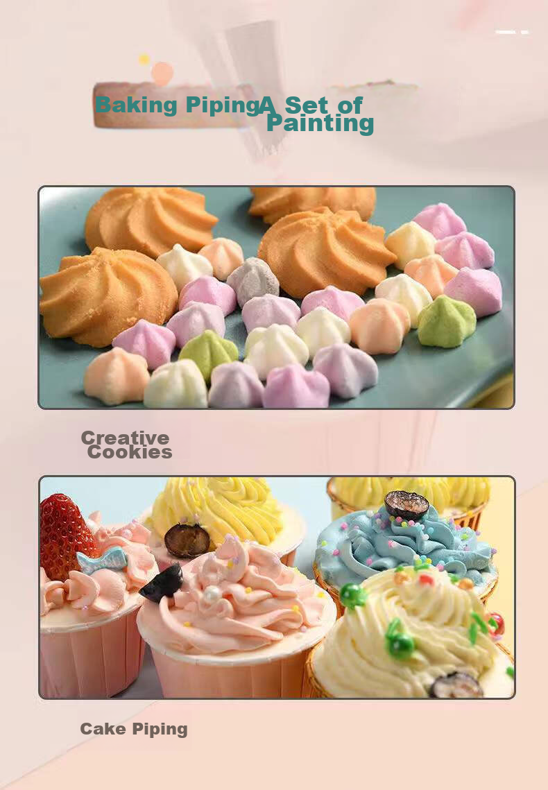 COOKSS Baby Food Mold, Disposable Piping Bags, Piping Tips, Baby Food Tools, Cream Squeezing Bags, Baking Set 4