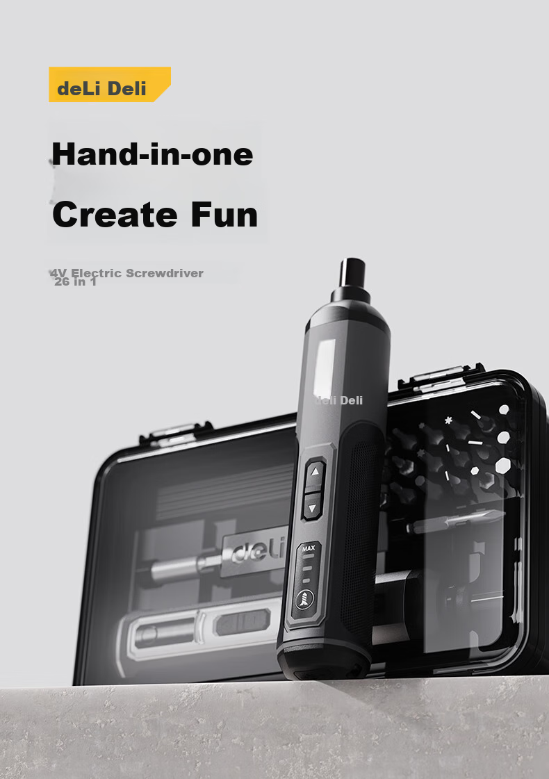 Deli Electric Screwdriver, Compact Household Screwdriver, Rechargeable Repair Tool Set, Screwdriver Machine 1