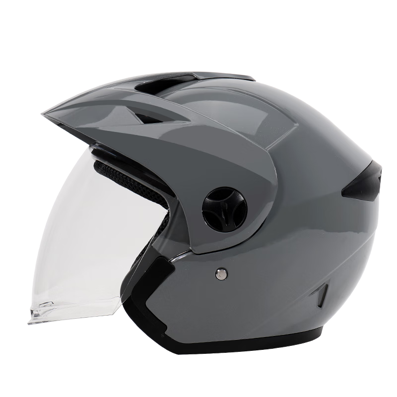 BIGBRO KY188 Cement Gray New National Standard 3C Motorcycle Electric Scooter Helmet for Men And Women, All Seasons, Warm Winter Sun Protection Electric Scooter Safety Helmet with Brim