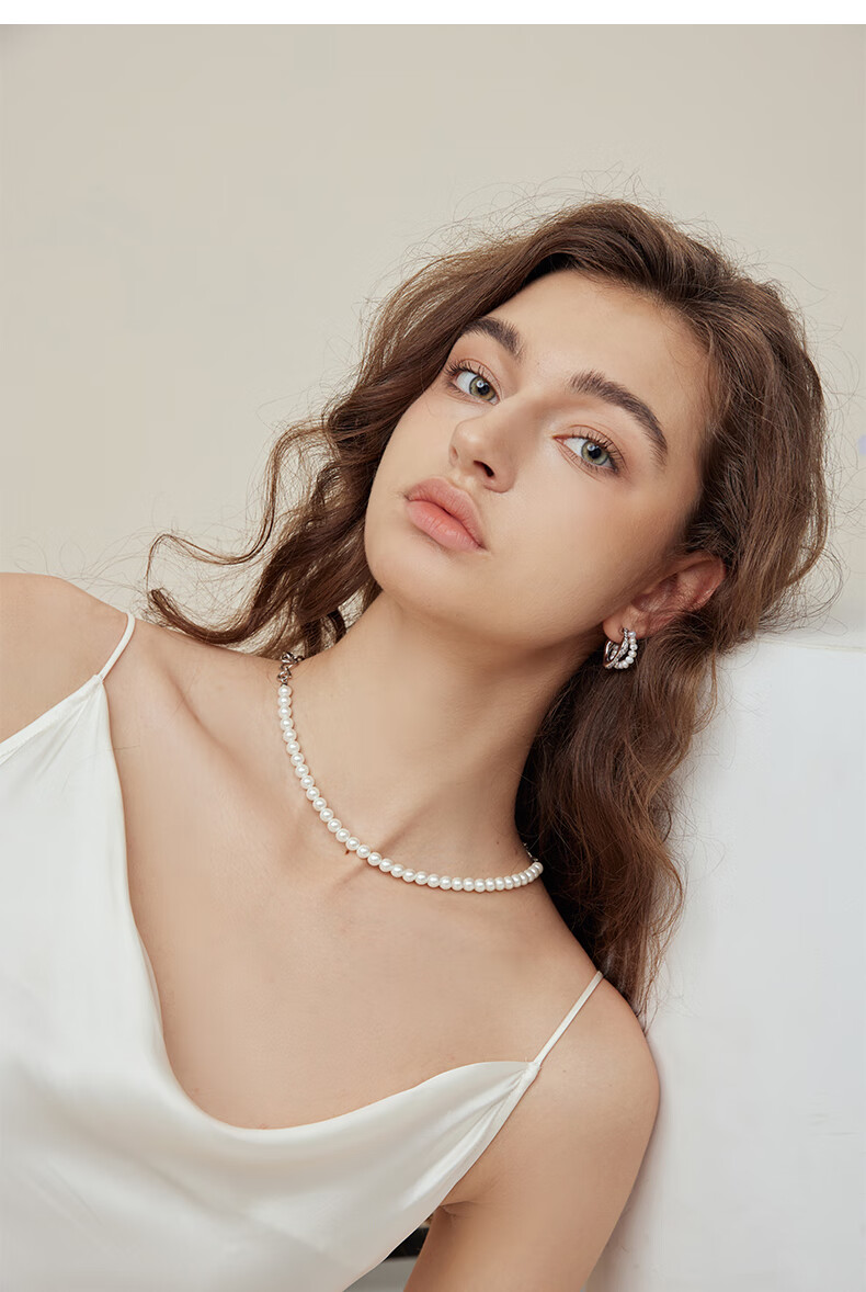 Arsis Flowing Light Spliced Necklace for Women, Original Design with Beaded Pearls, Fashionable Collarbone Chain, Gift for Girlfriend on Birthday 7