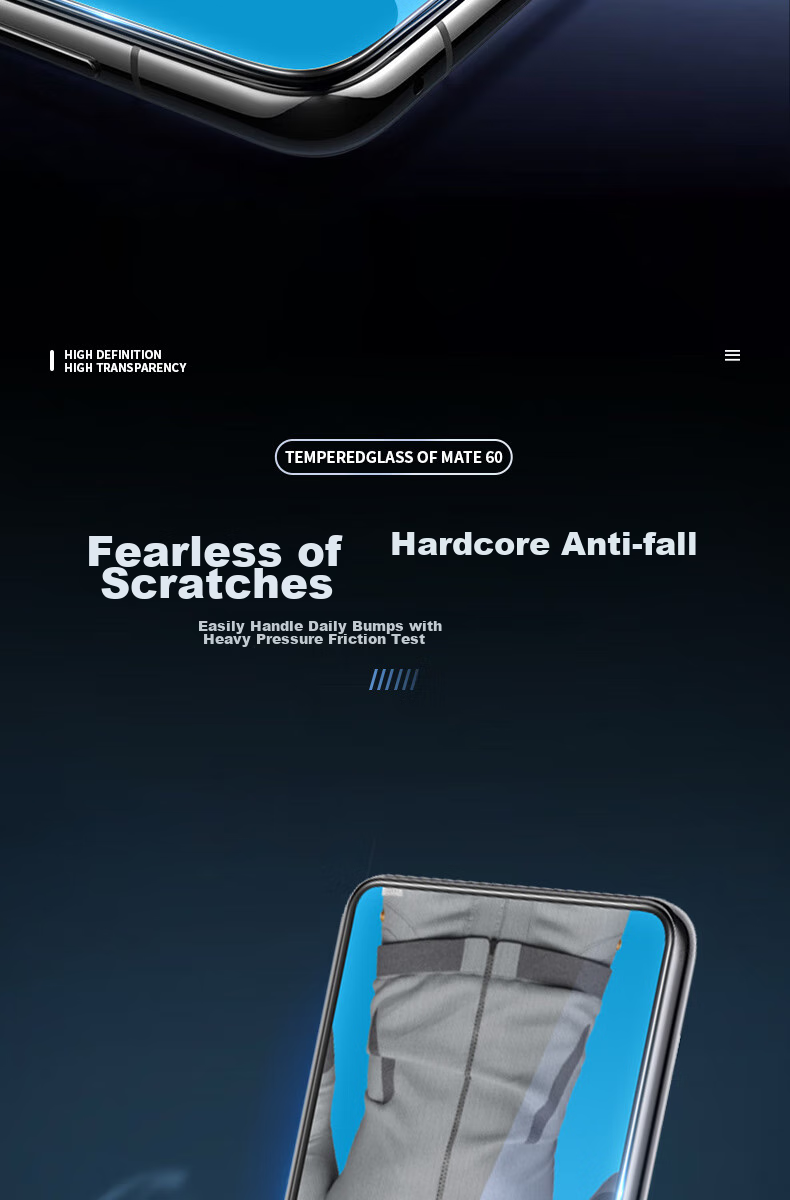 BLUEO Screen Protector for Huawei Mate60, HuaWei Mate60 Tempered Glass Film, Protective Film, Anti-Fingerprint, HD Clear, Shatterproof 7