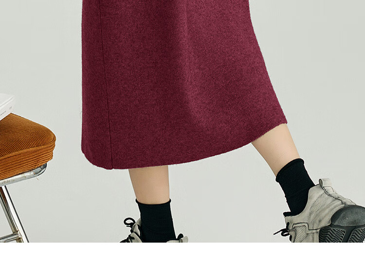 DME Relaxed Knit Set Spring Autumn Hoodie Knit Top + Elastic Knit Skirt Two-Piece Set 12