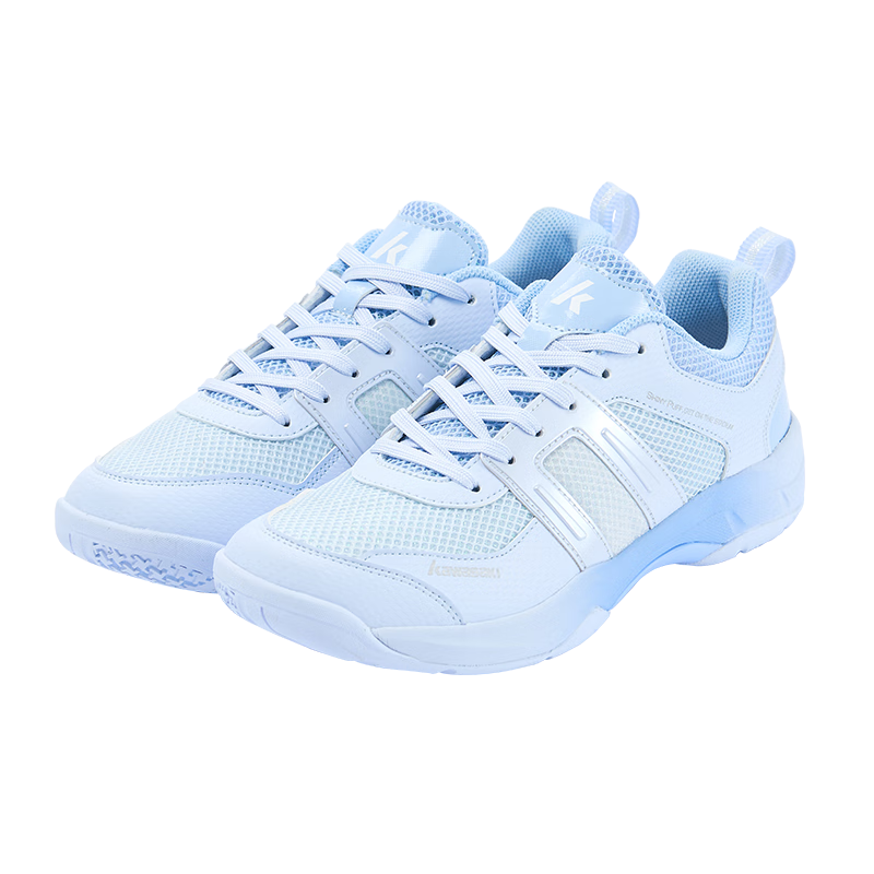 KAWASAKI Badminton Shoes for Men And Women, Shock-Absorbing, Wear-Resistant, Breathable Sports Shoes Puff K-073d Plus Light Blue Size 39