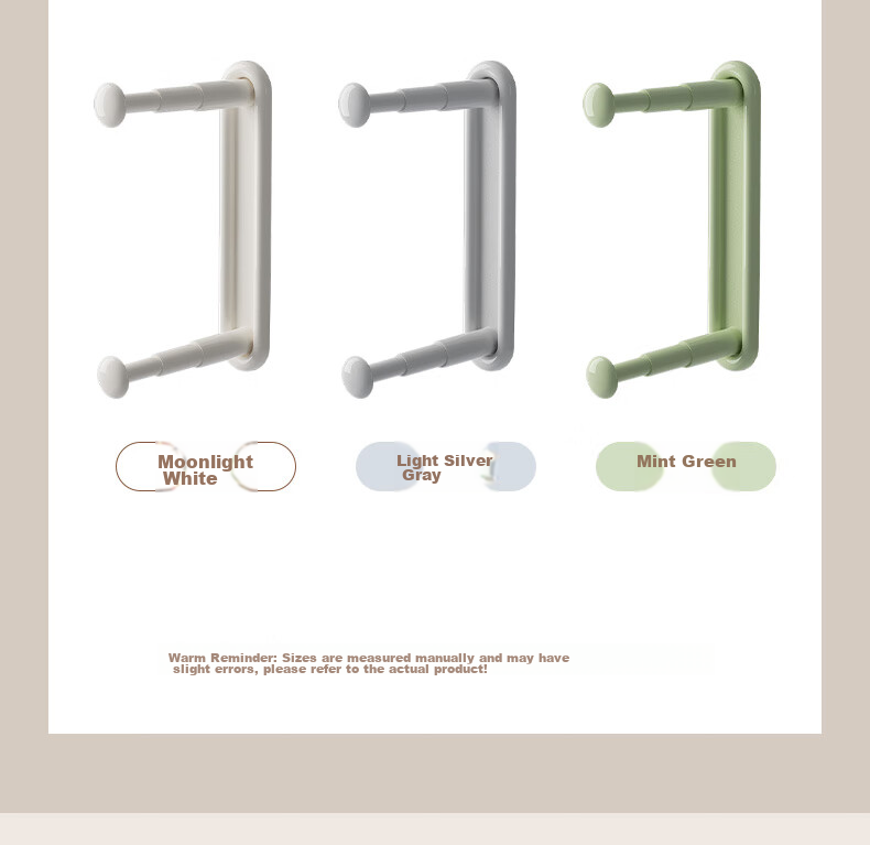 Baicaoyuan Balcony Clothes Rack Storage Organizer Wall-Mounted Hanger Rod No-Drill Household Drying Rack Storage Shelf Cream White 13