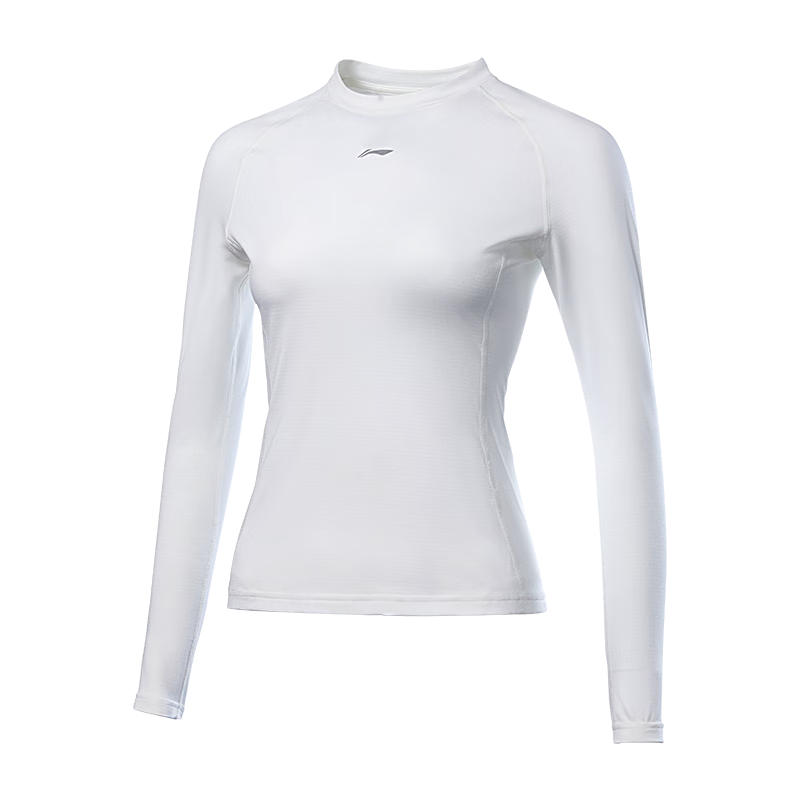 LI-NING Women's Long Sleeve Cycling Base Layer Fleece Thermal Slim Fit Road Bike Jersey Spring Top