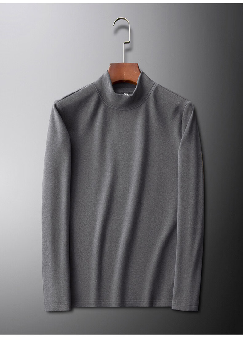 I'M DAVID Men's Black Half Turtleneck Long Sleeve Thermal Shirt Autumn Winter Base Layer M 3
