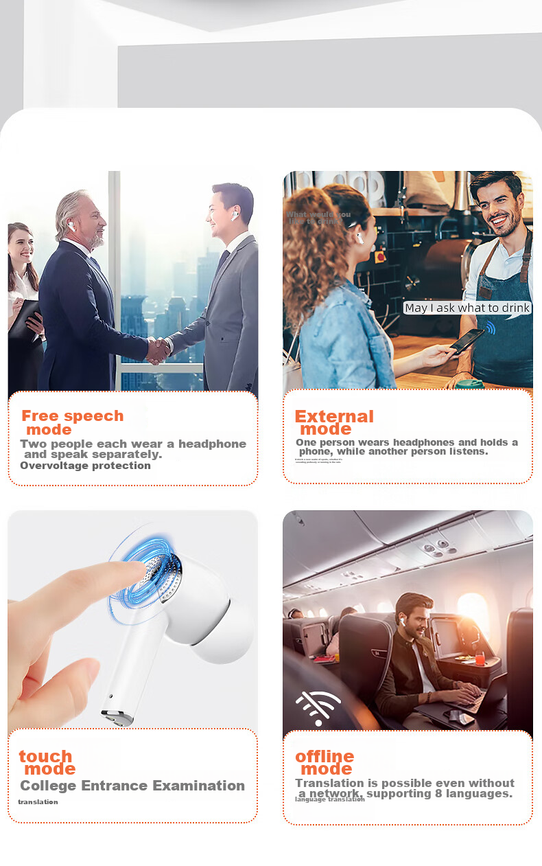 I think noise-canceling translation earphones are a business interpreter tool, a travel essential, and a smart oral language learning device for multiple languages 2