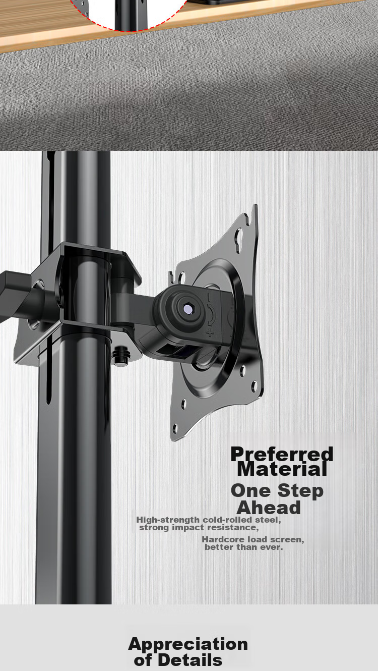 KALOC Monitor Stand Universal Adjustable Height Mount without Drilling for Single Screen LCD Display, Desktop Stand DZ220-J 4