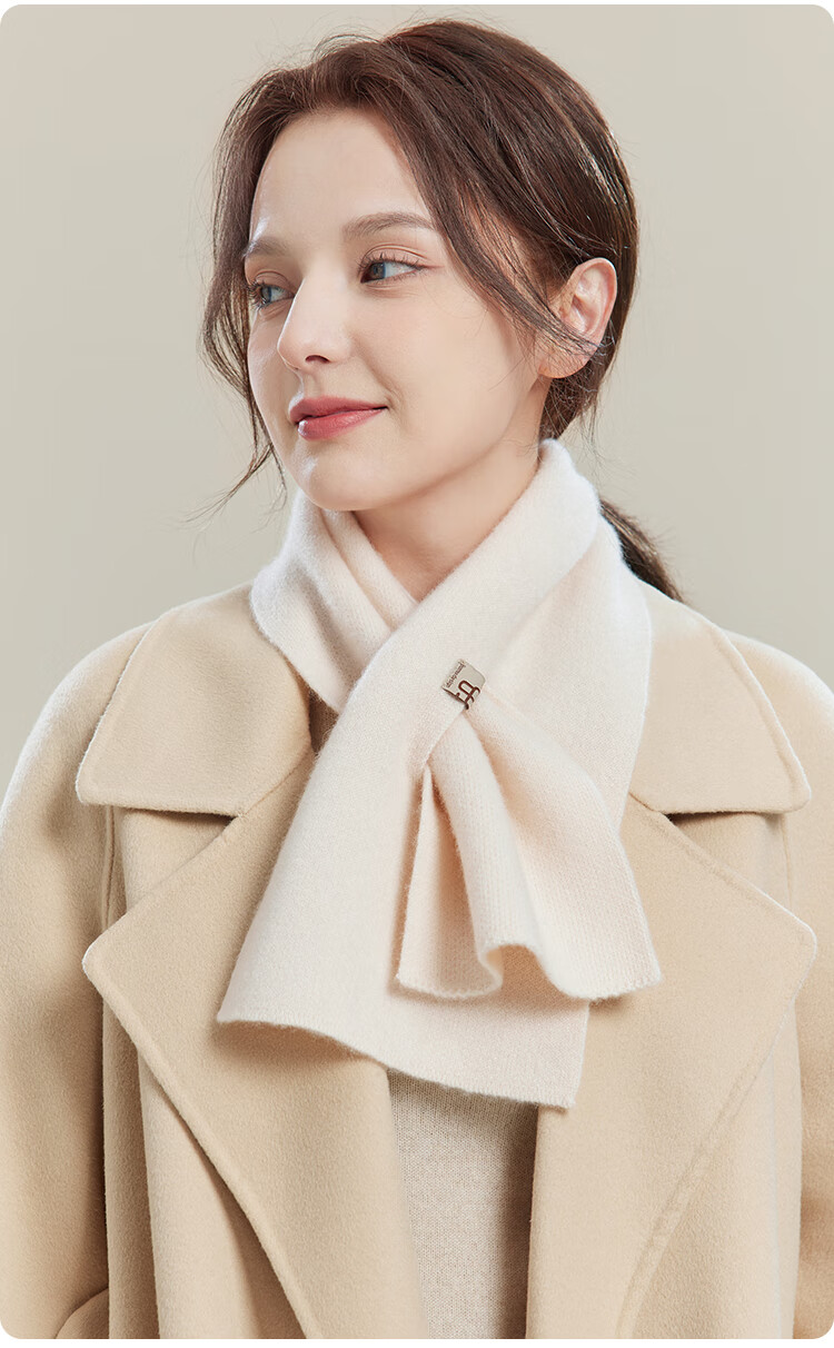 JIUMU 100% Cashmere Small Scarf for Women Autumn Winter Warm Neck Warmer Gift Box for Girls and Moms Birthday Present 12