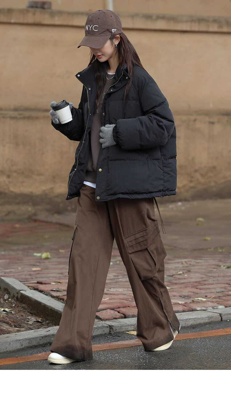 Dme [Light Warm Winter] Vintage Stand Collar 90% Duck Down Jacket for Petite Women, Warm Coat for Winter 33