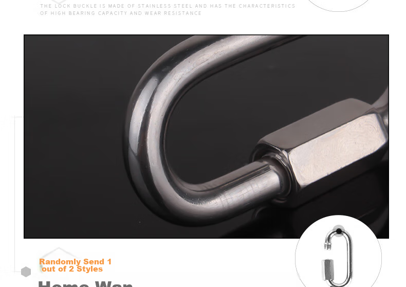 Locroyon 988 Stainless Steel Quick Link Carabiner Nut Lock Climbing Chain Connector Descender Rock Climbing Main Lock 9