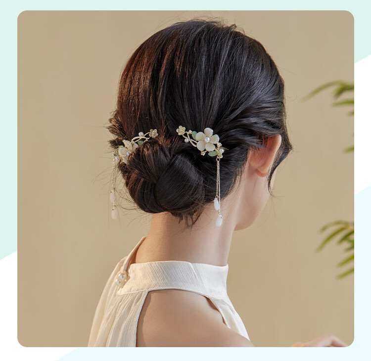CHIMERA New Chinese-Style Hanfu Qipao Hair Clip, Tassel, Back of Head Clip, Bangs Clip, Hair Accessory, Women's Mid-Autumn Festival Gift 8