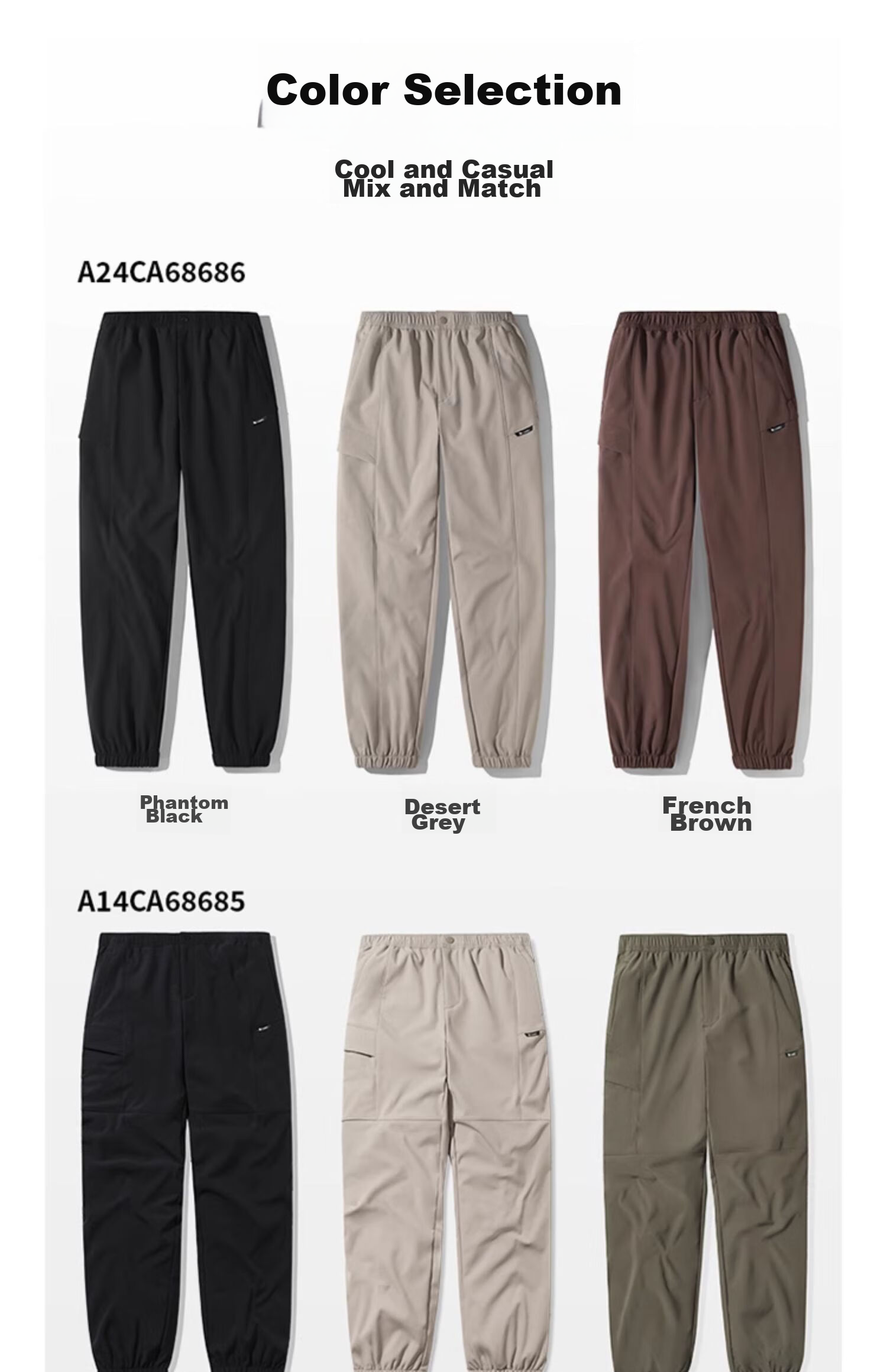 CAMEL Men's Fleece-Lined Water-Repellent Softshell Pants, Fleece-Lined Hiking Sports Pants [Volcanic Rock Heating] 8685 17