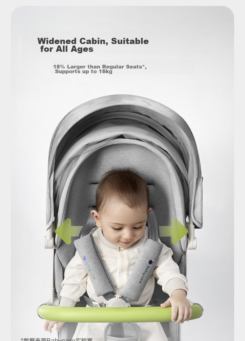 Babycare First-Class Stroller, High Landscape Baby Walker, Lightweight Foldable Reclining Forward And Reverse, Time Silver 16