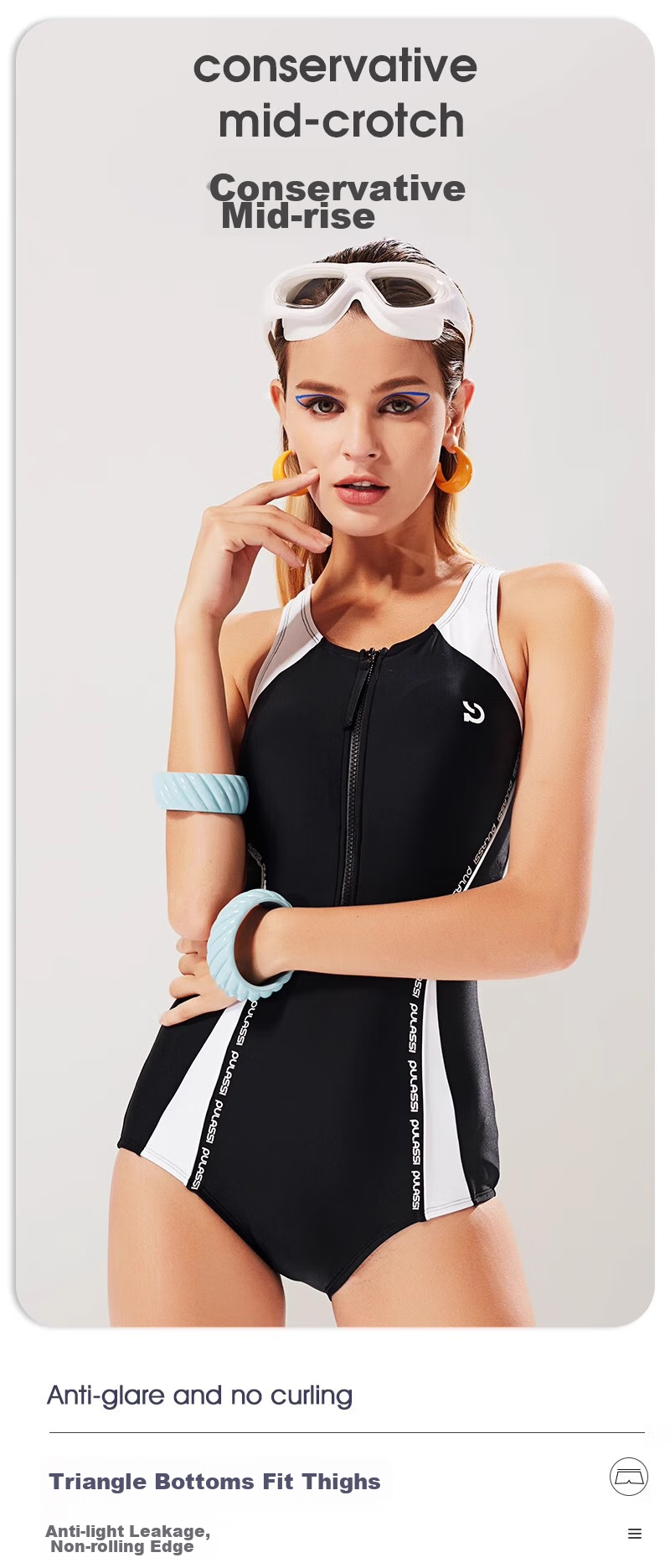 PULASSI Women's Swimsuit, Tummy Control, Slimming Effect, High-End Feel, 2026 New Popular Style, for Swimming Pool Racing, Sold by JD 6