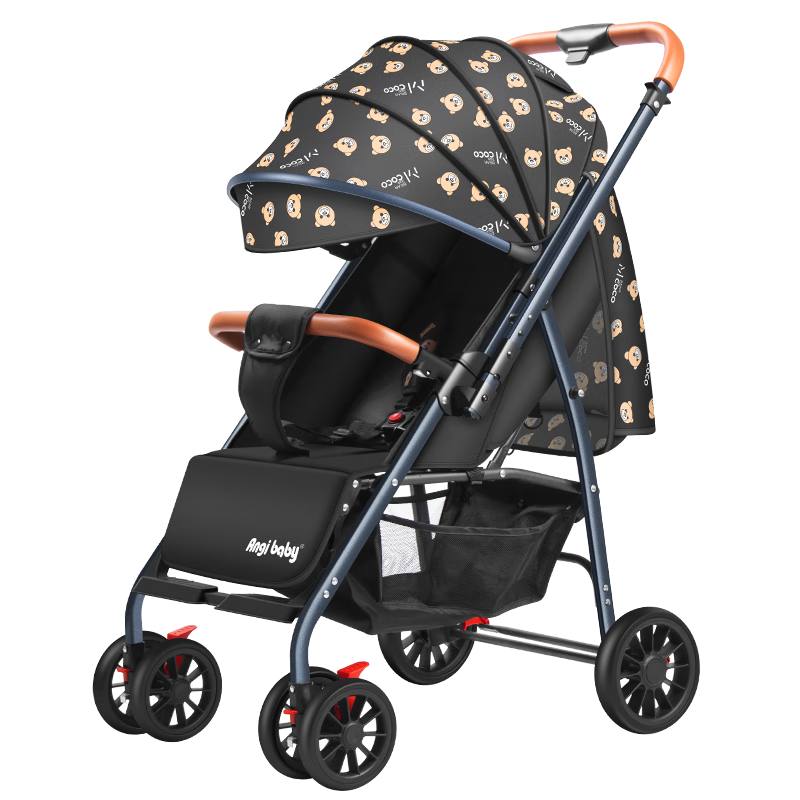 ANGI BABY Stroller: Reclining, Foldable, Shock-Absorbing, Reversible Umbrella Stroller with One-Click Folding And All-Wheel Drive for Toddlers