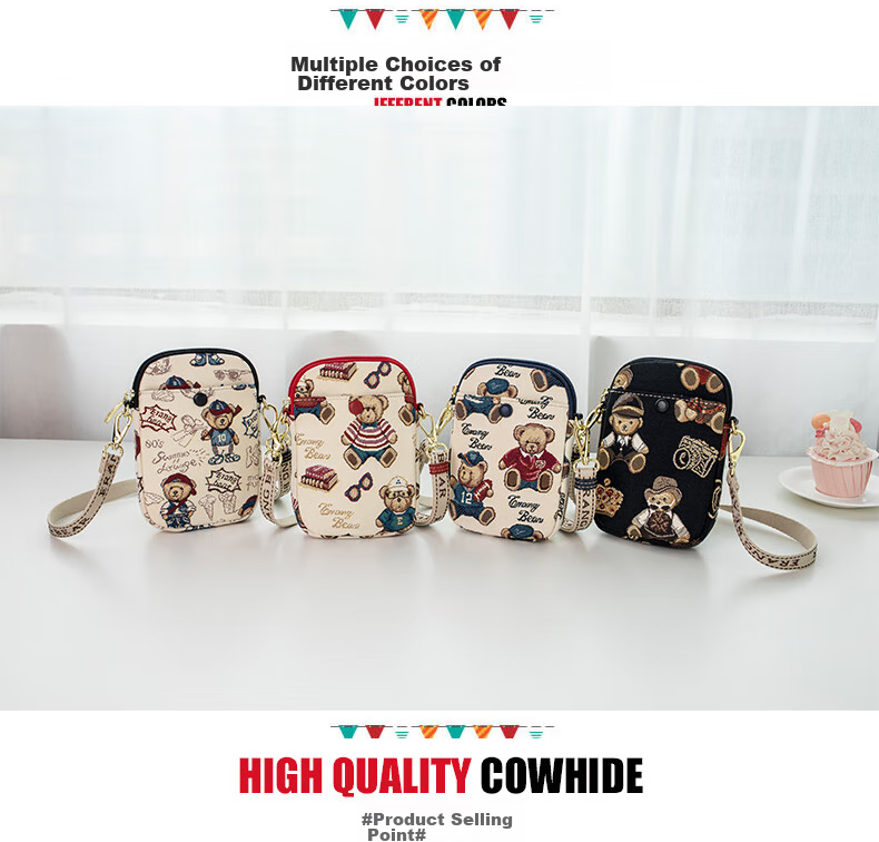 Xiaoxiongyilian Embroidered Fashionable Phone Bag, Women's Crossbody Bag, High-End Stylish Versatile Shoulder Mini Satchel, Valentine's Day Gift 9
