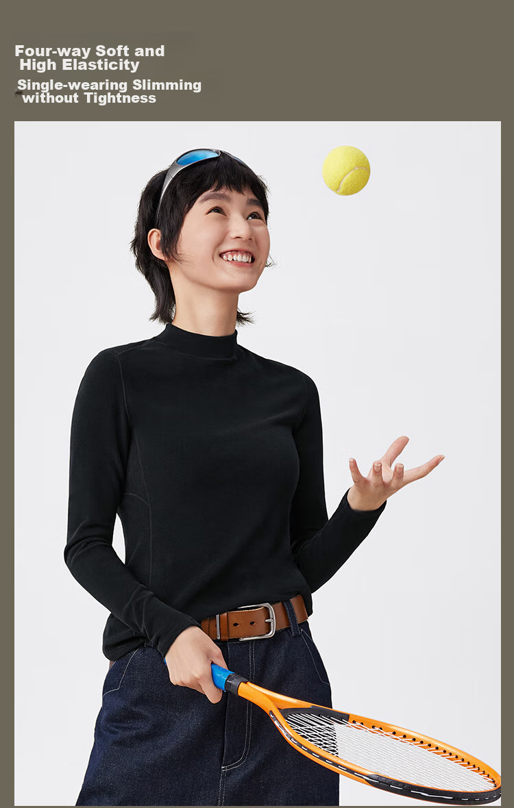 Beneunder Fleece Base Layer, Turtleneck, Autumn And Winter Warmth, Slim Fit, Elastic Inner Wear, Women's Top PM003 10
