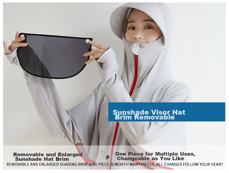 GLO-STORY Sun Protection Clothing for Women, Detachable Lens Sun Visor, Outdoor Driving UV Protection Coat, WST124073 19