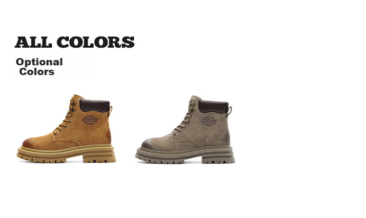Dickies Women's High-Top Martin Boots, Fashionable Couple Boots, Versatile Work Boots for Women, Khaki, Unisex Style - Size 38 6