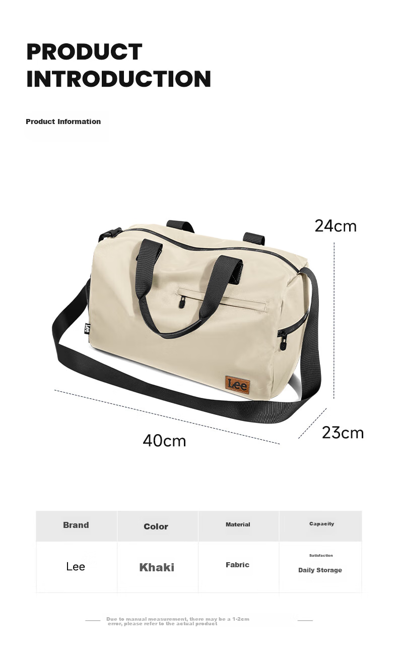 Lee Travel Bag with Wet And Dry Separation, Fitness Bag for Men, Crossbody Sports Bag, Large Capacity Handheld Luggage Bag for Wome 3